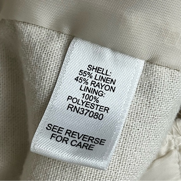 Cato Beige Linen Blazer Single Button Coastal Beach Preppy Lagenlook 14/16W - Picture 9 of 9